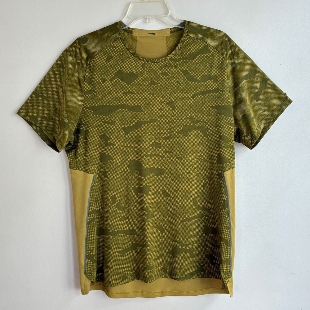 Lululemon Fast Free Short Sleeve Shirt  Men's Large? Camo Auric Green Athletic
